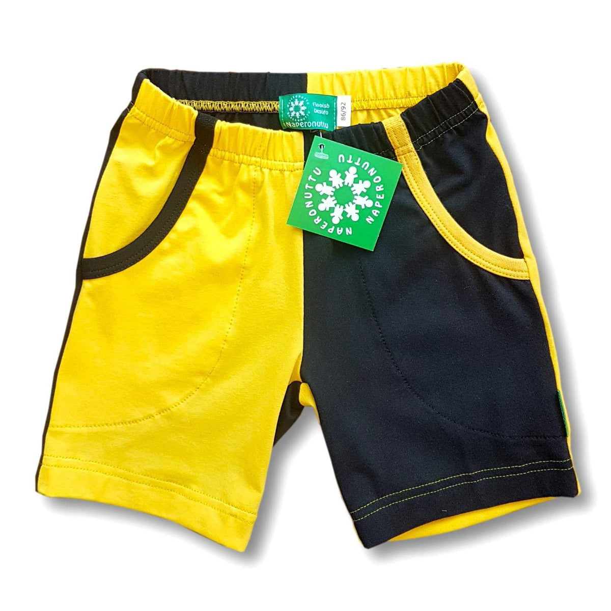 Naperonuttu - Yellow/Black Shorts (1-2 Years)