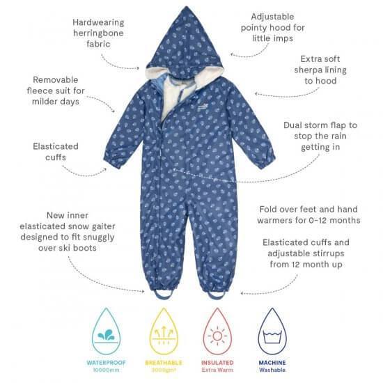 Muddy Puddles - Amonite Navy All-in-one Scampsuit
