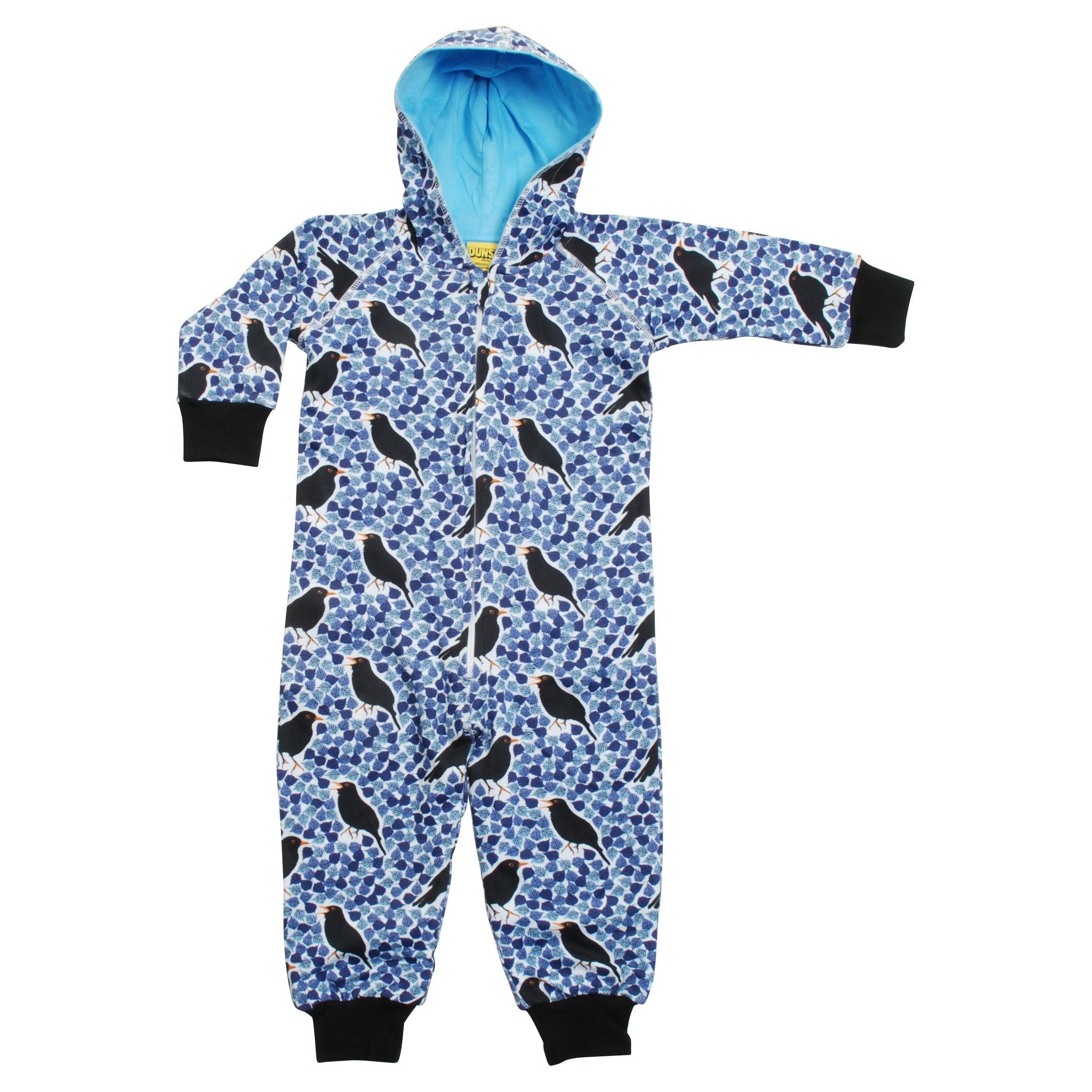DUNS Sweden - Black Bird Lined Suit with Hood (Blue) (1-2 Years)