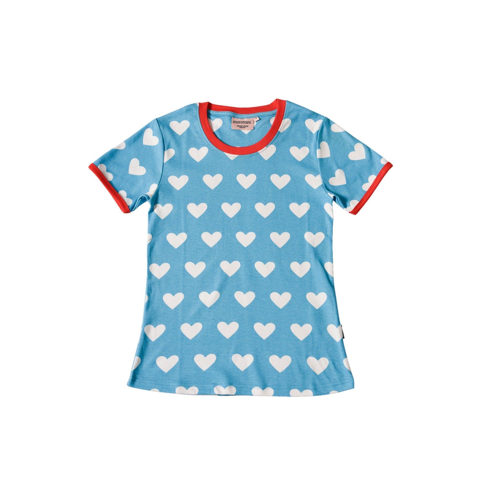 Moromini - Blue Hearts Women's Short Sleeved Top (Small)