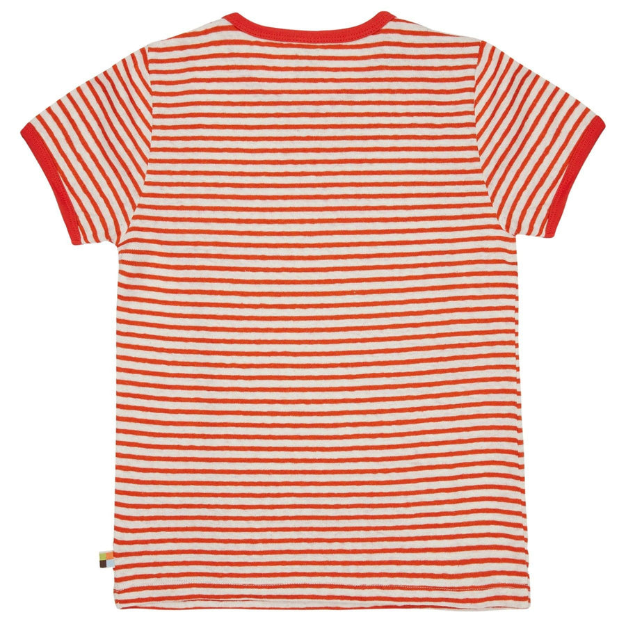 Loud + Proud - Copper Cotton/Linen Striped Short Sleeved Top