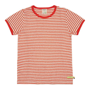 Loud + Proud - Copper Cotton/Linen Striped Short Sleeved Top