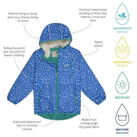 Muddy Puddles - EcoSplash Jacket (Victoria Blue Raindrop) (18 - 24 Months)