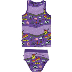 Småfolk - Farm Underwear Set (Purple Heart) (3 - 4 Years)