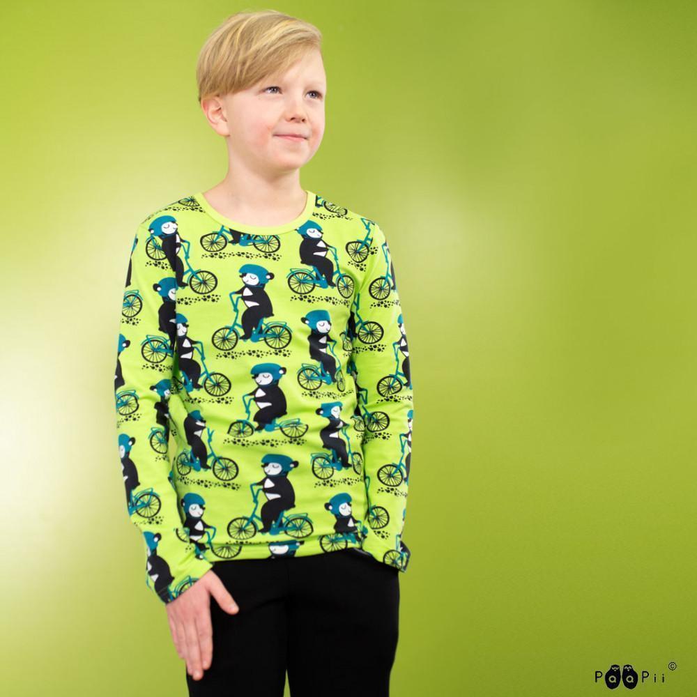 Paapii - Long Sleeved Into the Cyclist Top (Apple / Petrol)