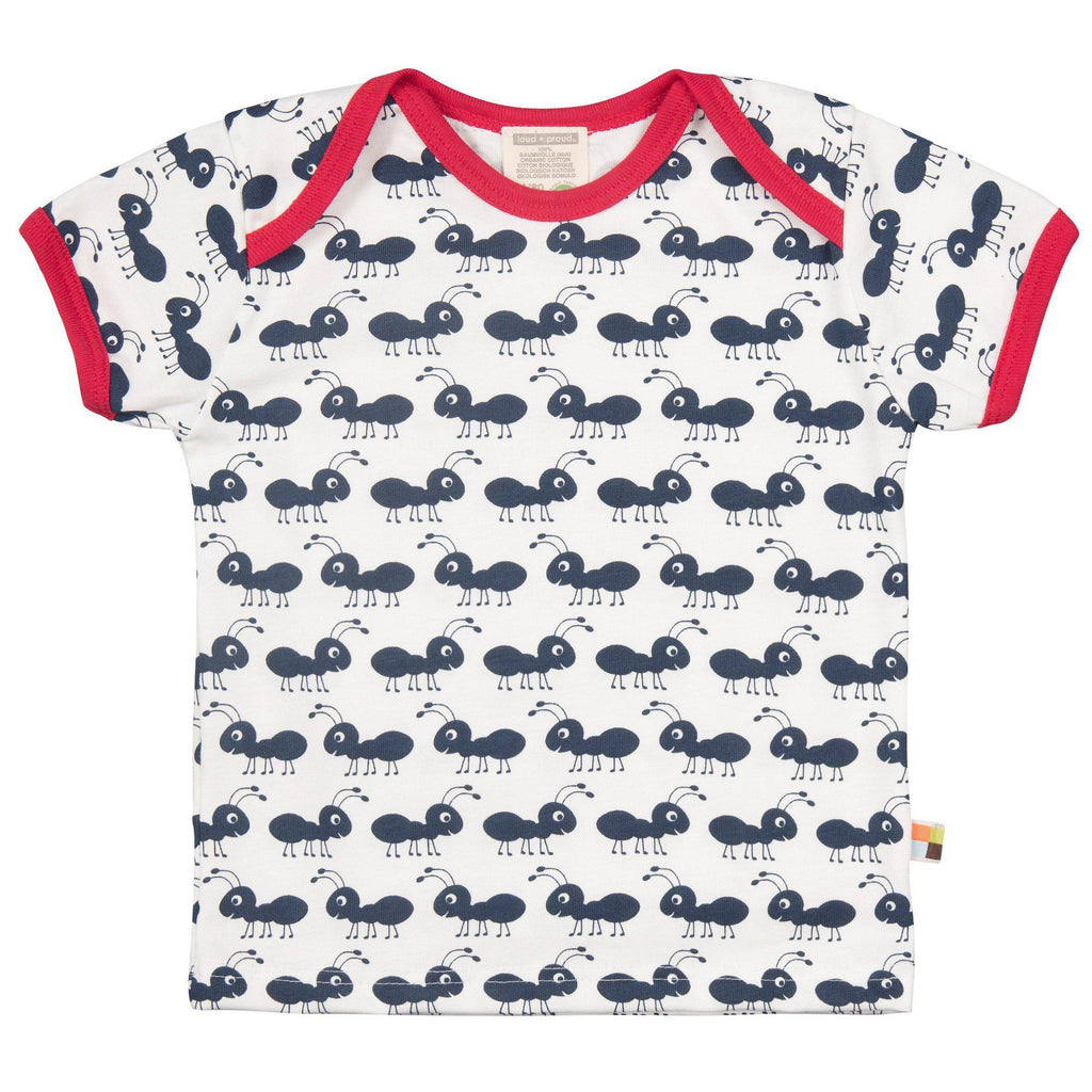 Loud + Proud - Navy Ants Short Sleeved Top (5 - 6 Years)