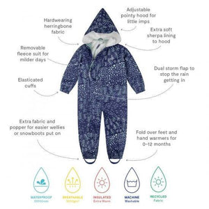 Muddy Puddles - Navy Botanical All-in-One Scampsuit (6-12 months)