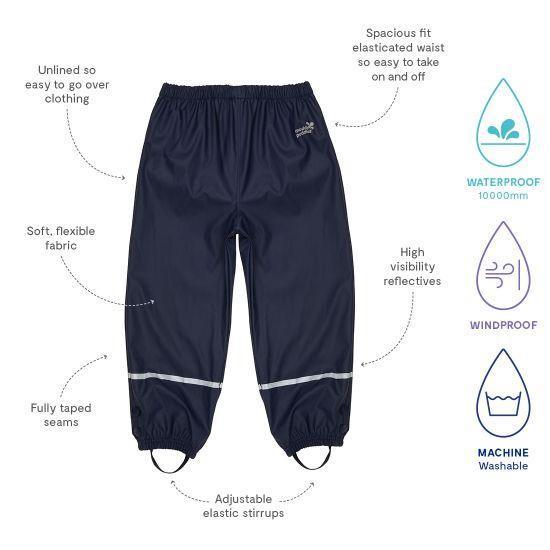 Muddy Puddles - Navy Waterproof Trousers (Unlined)