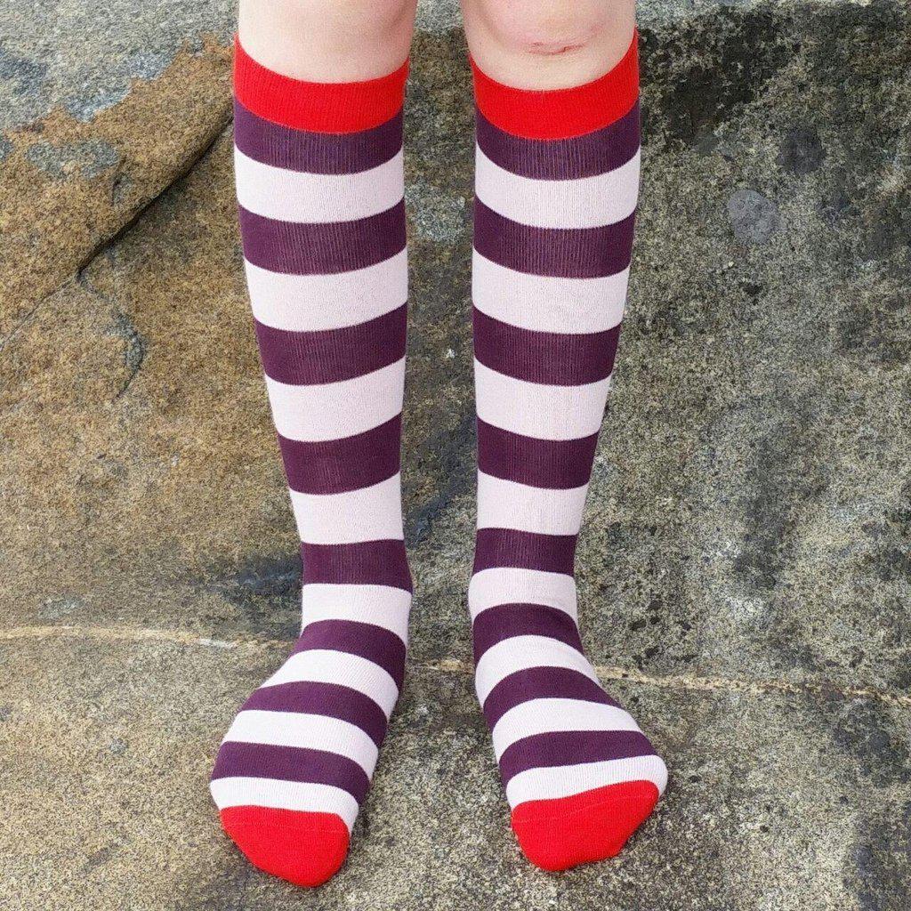 DUNS Sweden - Pompai and Pink Striped Knee High Socks (18/20)