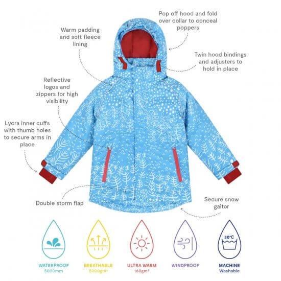 Muddy Puddles - Sample - Blizzard Ski Jacket (Blue Botanical) (9-10 Years)