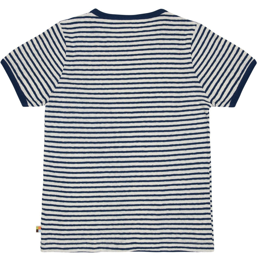 Loud + Proud - Ultramarine Cotton/Linen Striped Short Sleeved Top
