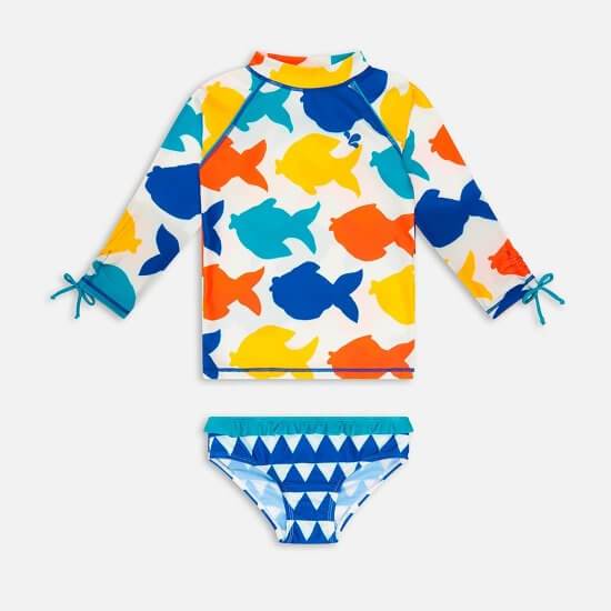 Muddy Puddles - White Fish Rash Vest and Bottoms (12-18 Months)