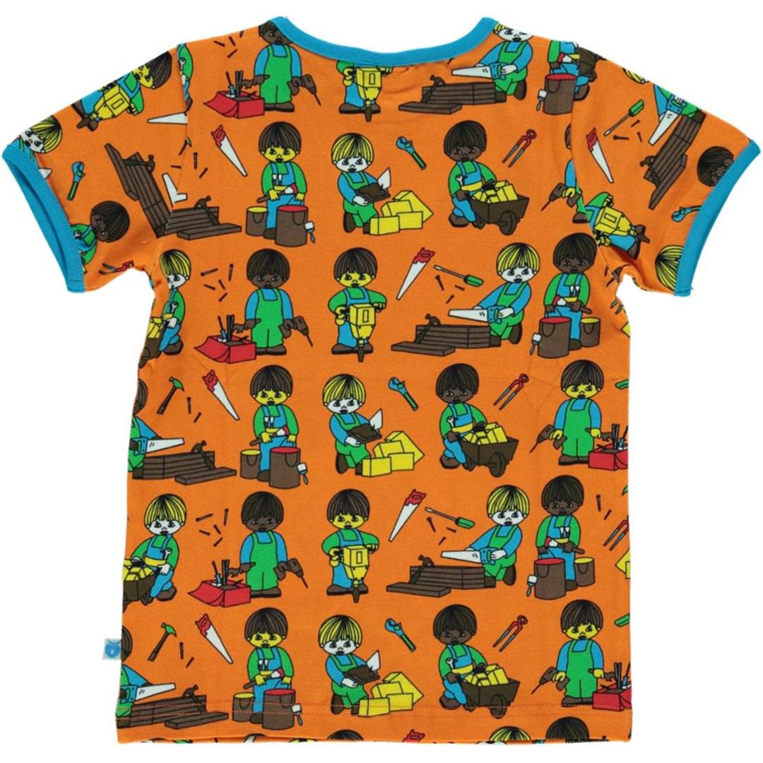 Småfolk - Workers Short Sleeved Top (Orange) (7-8 Years)