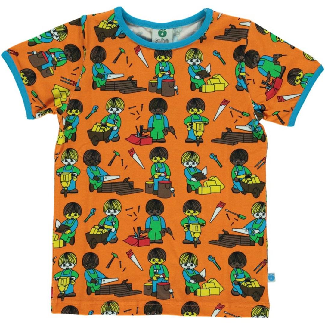 Småfolk - Workers Short Sleeved Top (Orange) (7-8 Years)
